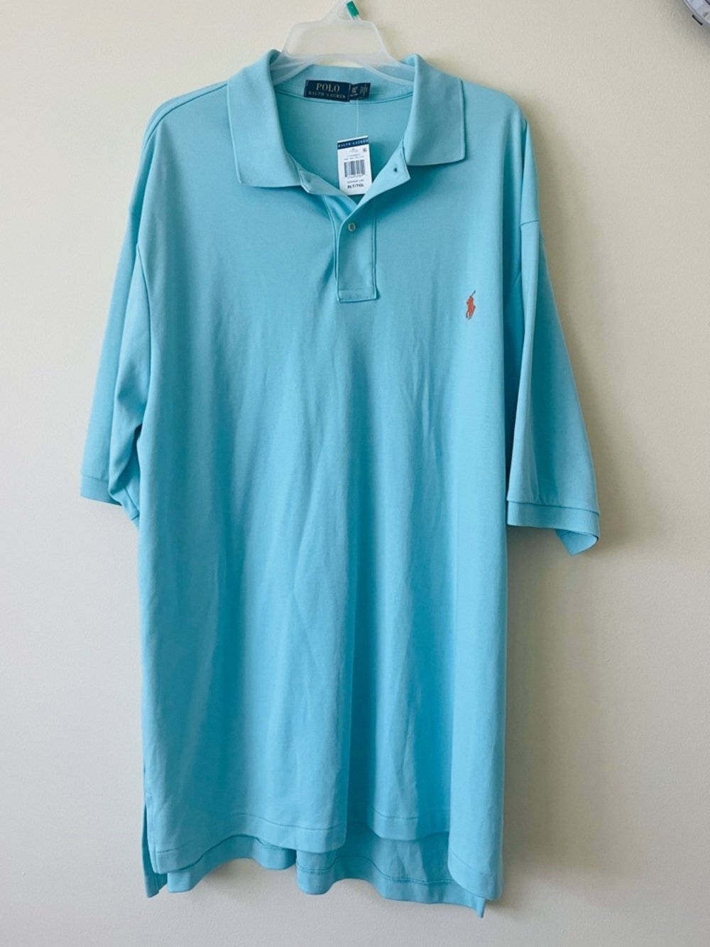 Polo Ralph Lauren Short Sleeve Polo Shirt Pony Mens XLT Aqua